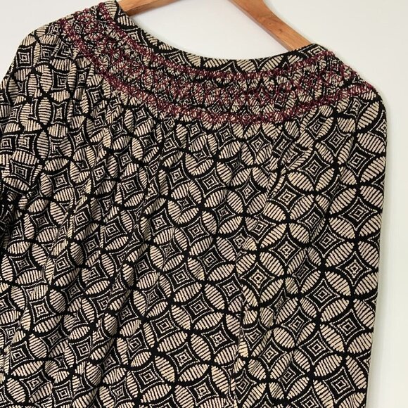 Lucky Brand Top Womens Size Medium Peasant Blouse 3/4 Sleeves Boho - Picture 6 of 6